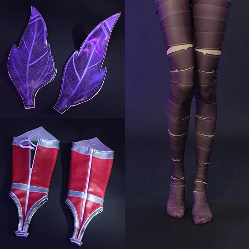ROLECOS LOL The Rebel Xayah Cosplay Costume Game LOL Xayah New Champion Outfit Halloween Women Suit with Cloak - Asmota