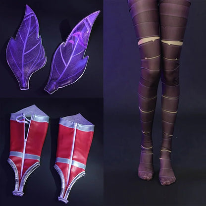 ROLECOS LOL The Rebel Xayah Cosplay Costume Game LOL Xayah New Champion Outfit Halloween Women Suit with Cloak - Asmota