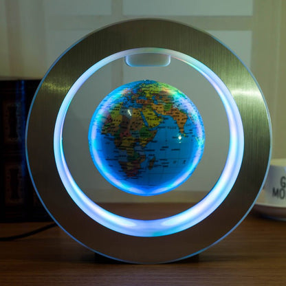 Round LED World Map Floating Globe Magnetic Levitation Light Anti Gravity Magic - Asmota