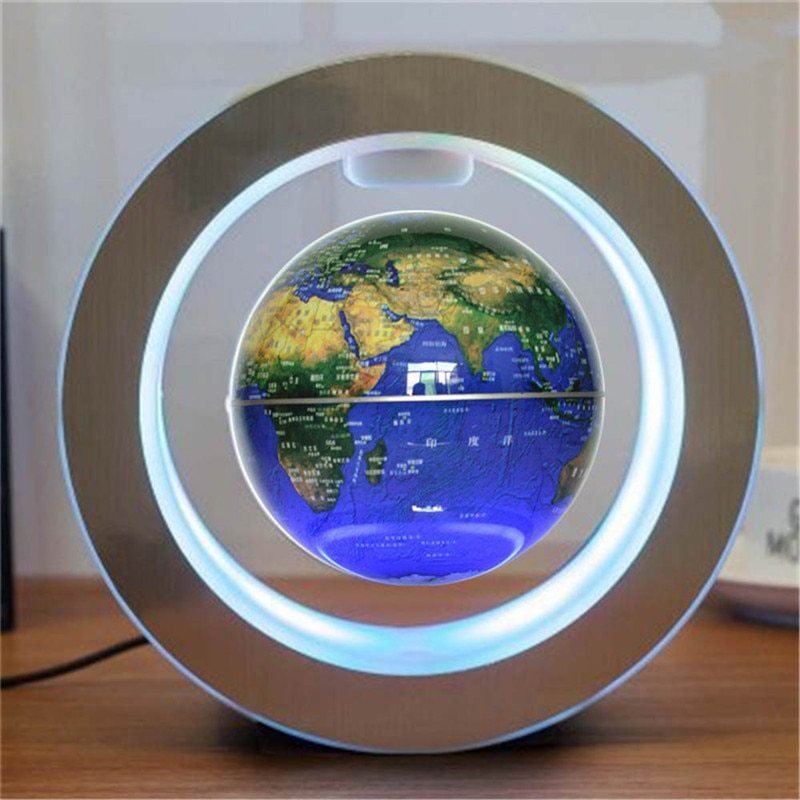 Round LED World Map Floating Globe Magnetic Levitation Light Anti Gravity Magic - Asmota