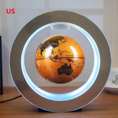 Round LED World Map Floating Globe Magnetic Levitation Light Anti Gravity Magic - Asmota