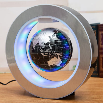 Round LED World Map Floating Globe Magnetic Levitation Light Anti Gravity Magic - Asmota