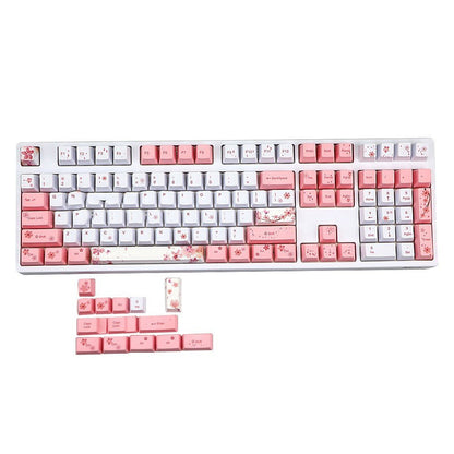 Sakura Keycap Key OEM Height Five - sided Sublimation Keycap - Asmota