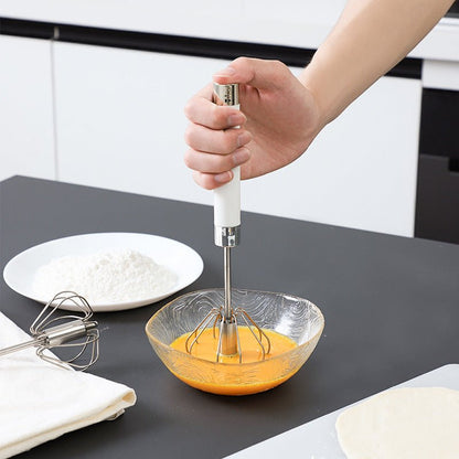 Semi - automatic Stainless Steel Egg Beater Whisk Hand Pressure Rotating Manual Mixer Egg Tools Cream Stirrer Kitchen Accessories - Asmota