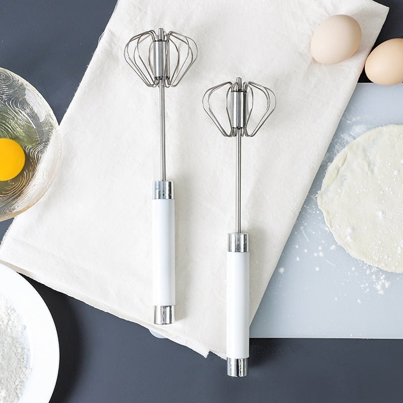 Semi - automatic Stainless Steel Egg Beater Whisk Hand Pressure Rotating Manual Mixer Egg Tools Cream Stirrer Kitchen Accessories - Asmota