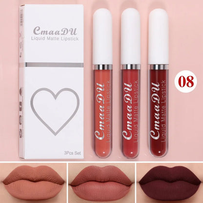 Sexy Long Lasting Velvet Matte Lip Gloss Liquid Lipstick Lip Makeup Women Beauty Red Nonstick Cup Waterproof Lip Gloss - Asmota