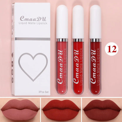 Sexy Long Lasting Velvet Matte Lip Gloss Liquid Lipstick Lip Makeup Women Beauty Red Nonstick Cup Waterproof Lip Gloss - Asmota