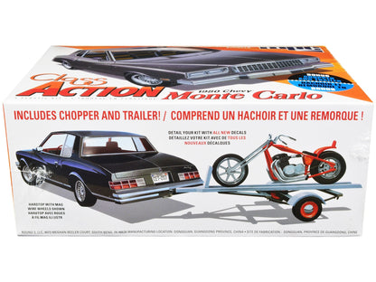 Skill 2 Model Kit 1980 Chevrolet Monte Carlo "Class Action" with Motorcycle and Trailer (Skill 2) 1/25 Scale Model Car by MPC - Asmota