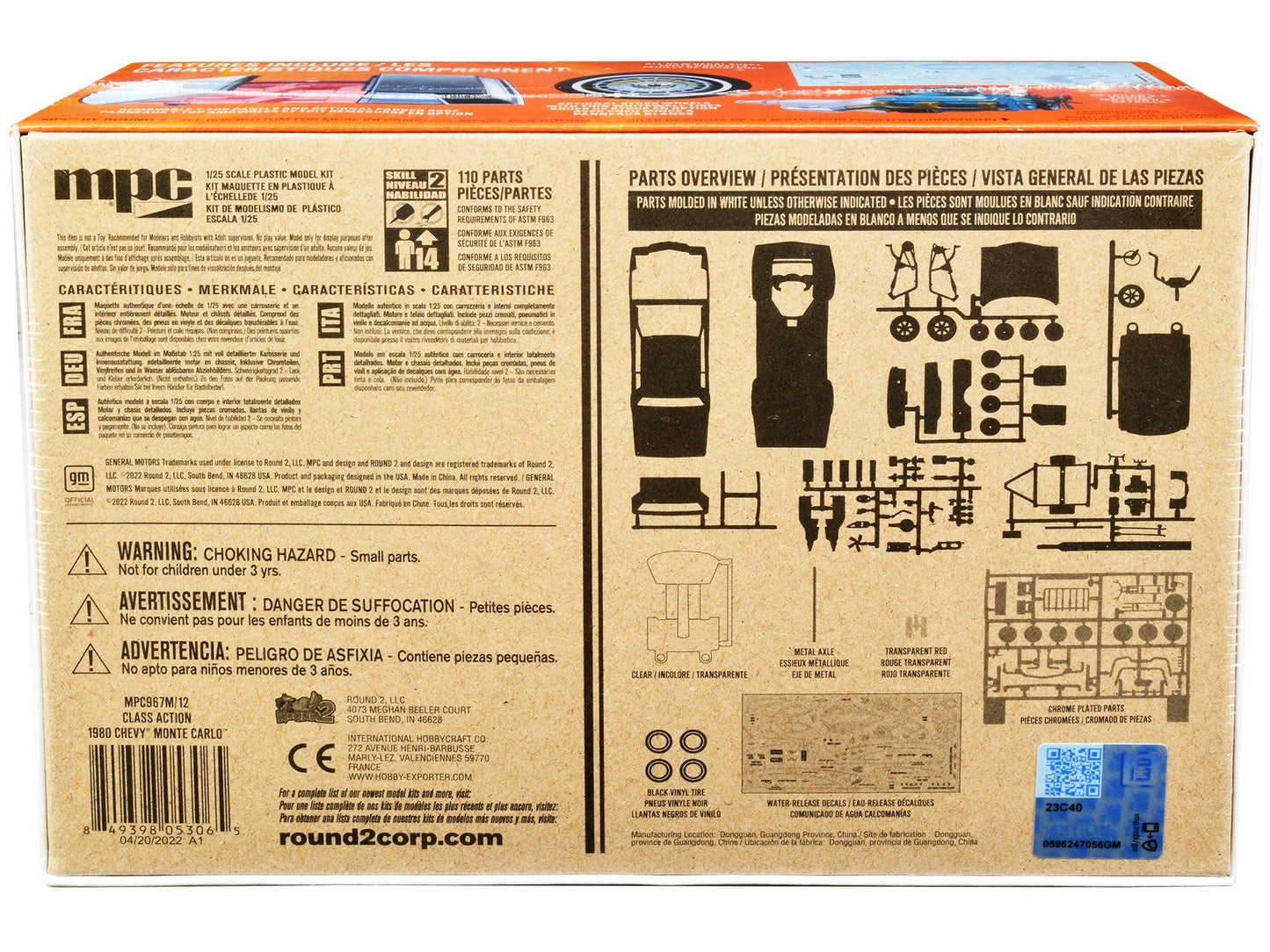 Skill 2 Model Kit 1980 Chevrolet Monte Carlo "Class Action" with Motorcycle and Trailer (Skill 2) 1/25 Scale Model Car by MPC - Asmota