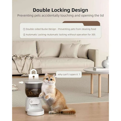 Smart Automatic Cat Feeder - WiFi Cat Food Dispenser with APP control Up to 15 Portions((8g/portion) 10 Meals Per Day, Dual Power Supply Pet Feeders for Cats/Dogs (4L/16.9 Cups) - Asmota