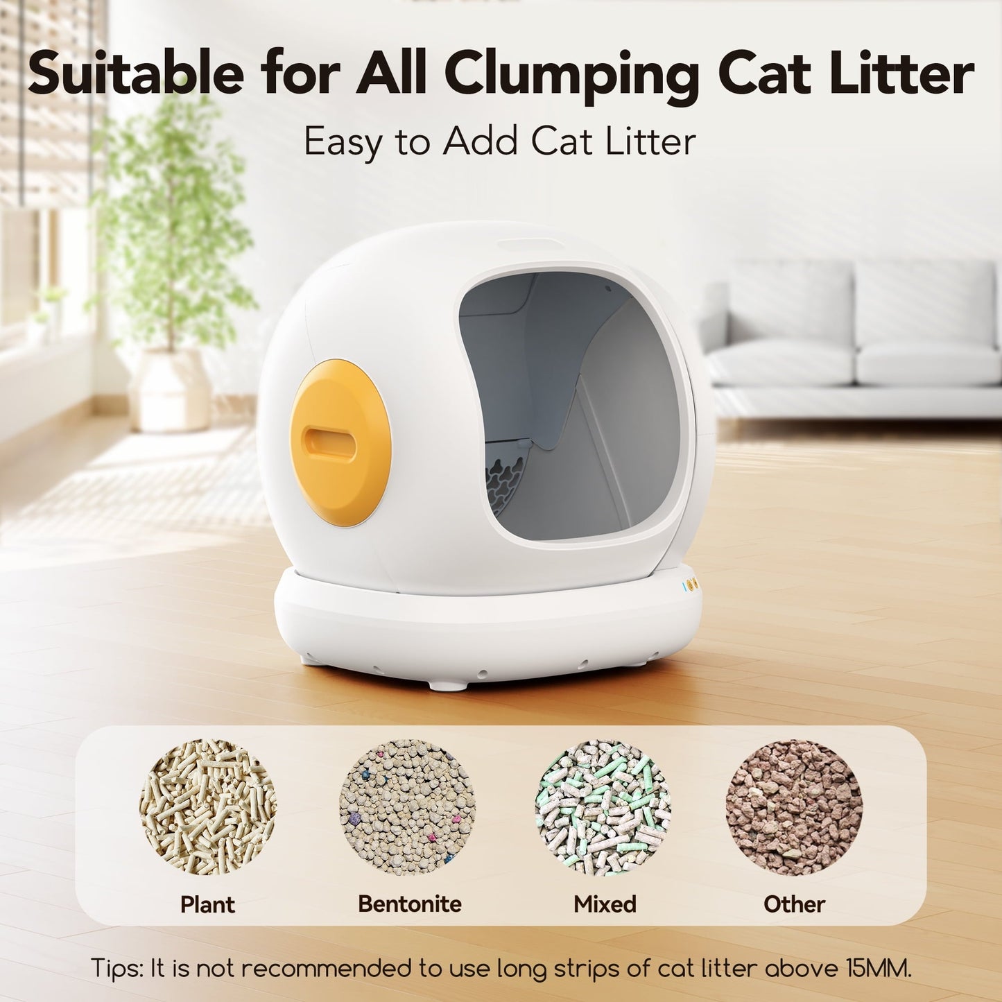 Smart Automatic Self - Cleaning Cat Litter Box, APP Control/Integrated Safety Protection,White - Asmota