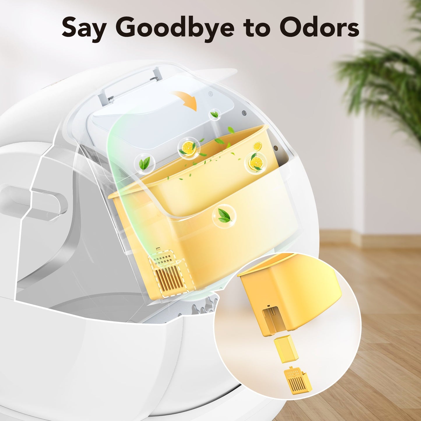 Smart Automatic Self - Cleaning Cat Litter Box, APP Control/Integrated Safety Protection,White - Asmota