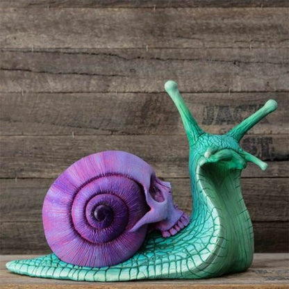 Snail Skull Sculpture Gothic Decoration Snail Statue Patio Snail Figurine Crafts Home Decoration Accessories Kawaii Room Decor - Asmota
