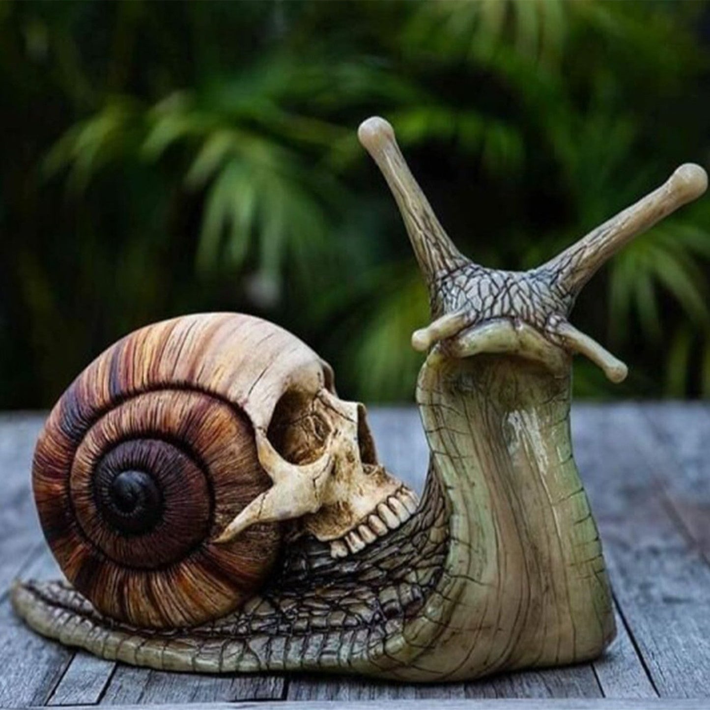 Snail Skull Sculpture Gothic Decoration Snail Statue Patio Snail Figurine Crafts Home Decoration Accessories Kawaii Room Decor - Asmota