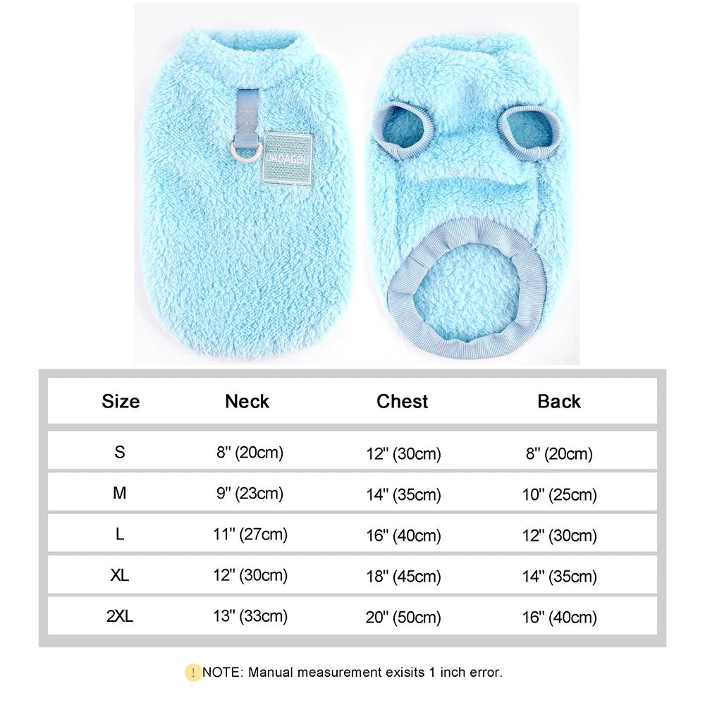 Soft Coral Fleece Pet Clothes Warm Dog Vest Coat Cute Puppy Sweater Cat Apparel For Chihuahua Yorkie Terrier Shih Tzu Pet Outfit - Asmota