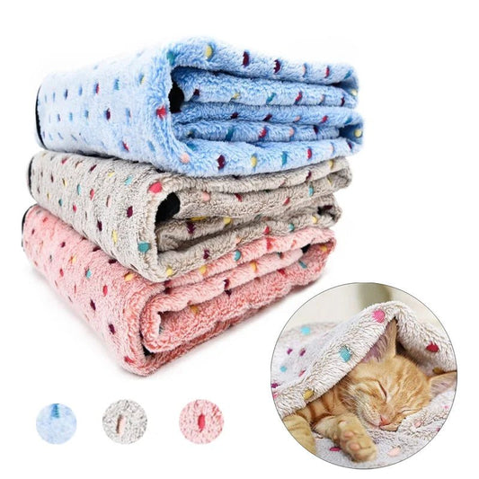 Soft Fluffy Pet Blanket Cute Dot Pattern Cozy Warm Blanket for Cat Dogs Bed Small Large Dogs Mat Cover Pet Supplies - Asmota