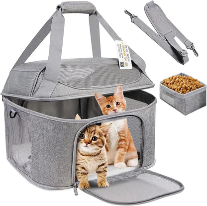 Soft Side Pet Large Suitable For Foldable Travel Small Dog Carrier, Aire Approved Cat Carrier 0317Bag - Asmota