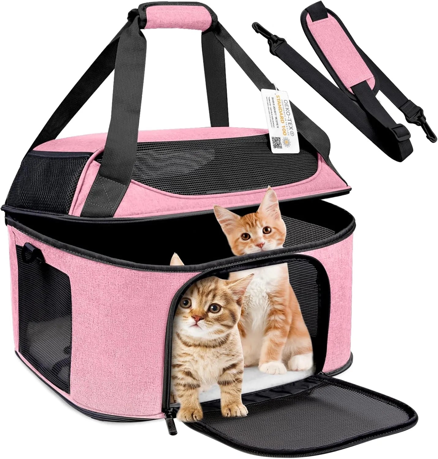 Soft Side Pet Large Suitable For Foldable Travel Small Dog Carrier, Aire Approved Cat Carrier 0317Bag - Asmota