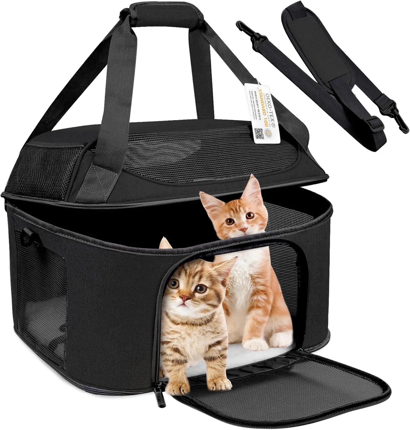 Soft Side Pet Large Suitable For Foldable Travel Small Dog Carrier, Aire Approved Cat Carrier 0317Bag - Asmota