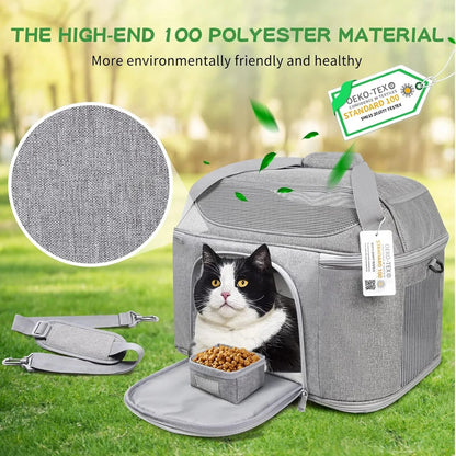 Soft Side Pet Large Suitable For Foldable Travel Small Dog Carrier, Aire Approved Cat Carrier 0317Bag - Asmota