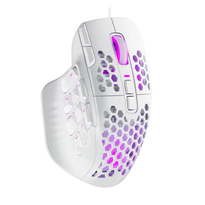 SOLAKAKA SM809 Wired Gaming Mouse 16 Side Buttons 22800 DPI Programmable Macro MMO Mouse Gamer PAW3311 Honeycomb Ergonomic RGB - Asmota