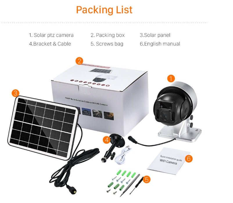 Solar Powered Wireless WiFi Surveillance Camera - Asmota