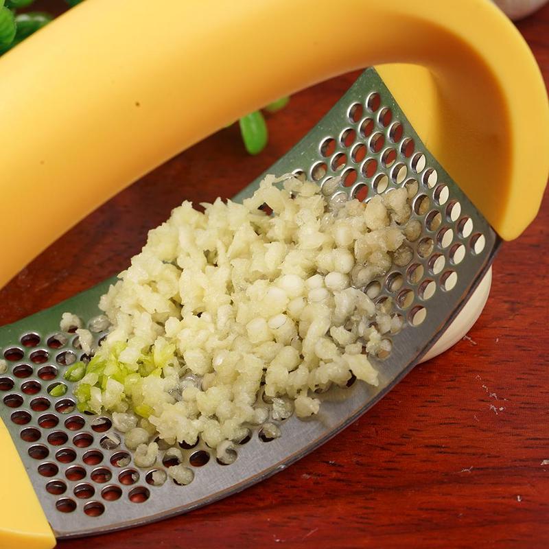 Stainless Steel Garlic Masher Garlic Press Household Manual Curve Fruit Vegetable Tools Kitchen Gadgets - Asmota