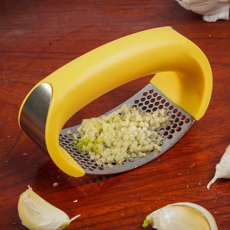 Stainless Steel Garlic Masher Garlic Press Household Manual Curve Fruit Vegetable Tools Kitchen Gadgets - Asmota