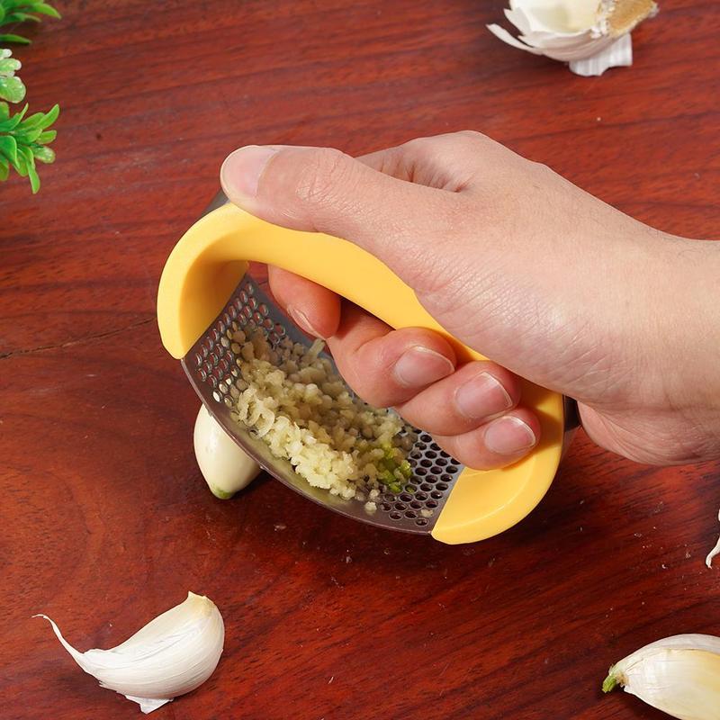 Stainless Steel Garlic Masher Garlic Press Household Manual Curve Fruit Vegetable Tools Kitchen Gadgets - Asmota
