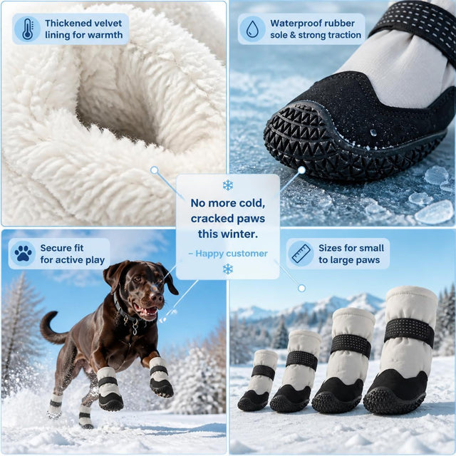 Waterproof Thickened Velvet Dog Boots