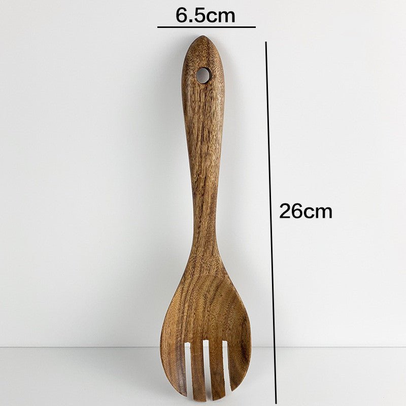 Thailand Teak Natural Wood Tableware Spoon Ladle Turner Long Rice Colander Soup Skimmer Cooking Spoons Scoop Kitchen Tool Set - Asmota