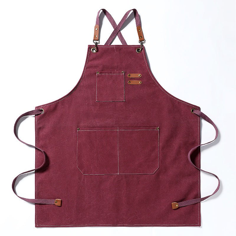 Thickened Canvas Jean Apron Household Barista Kitchen Restaurant - Asmota