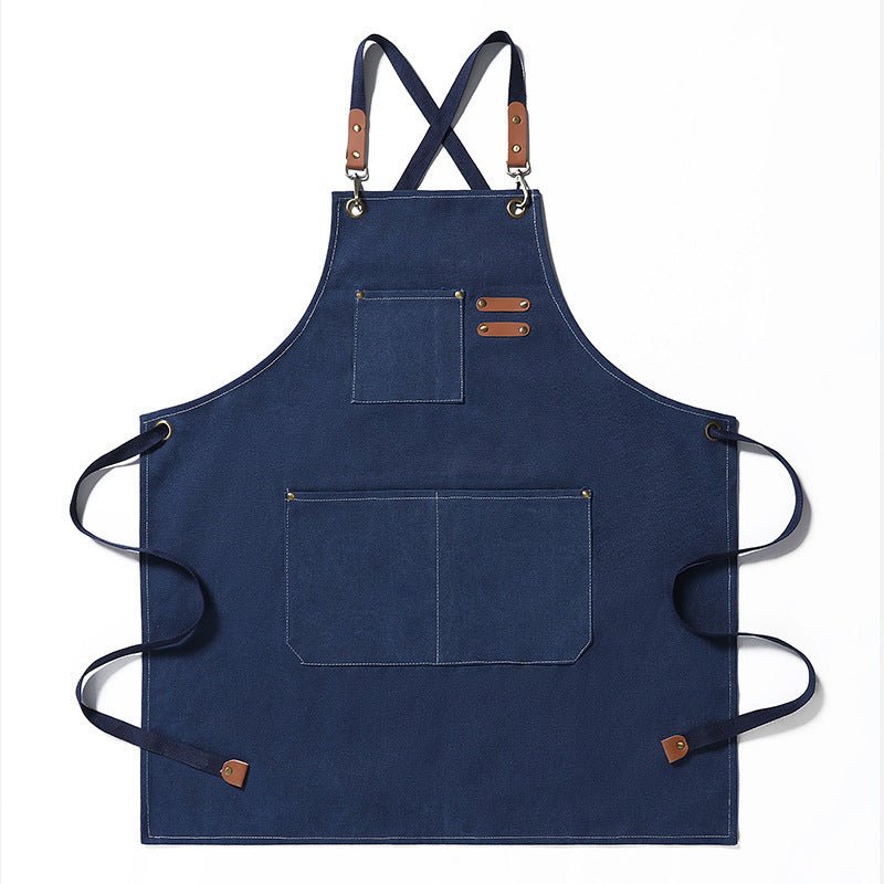 Thickened Canvas Jean Apron Household Barista Kitchen Restaurant - Asmota