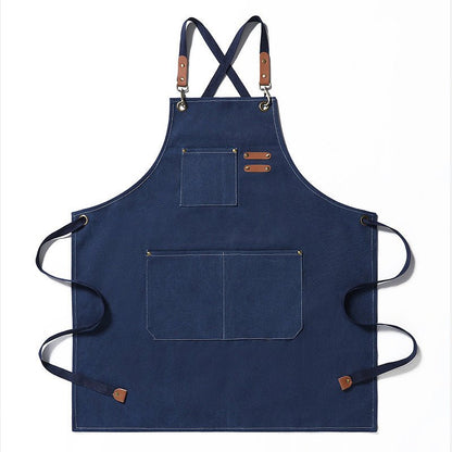 Thickened Canvas Jean Apron Household Barista Kitchen Restaurant - Asmota