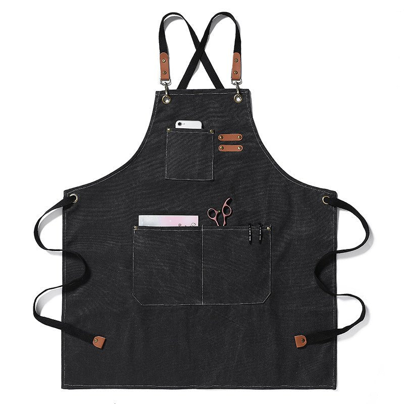 Thickened Canvas Jean Apron Household Barista Kitchen Restaurant - Asmota