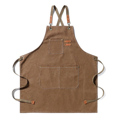 Thickened Canvas Jean Apron Household Barista Kitchen Restaurant - Asmota