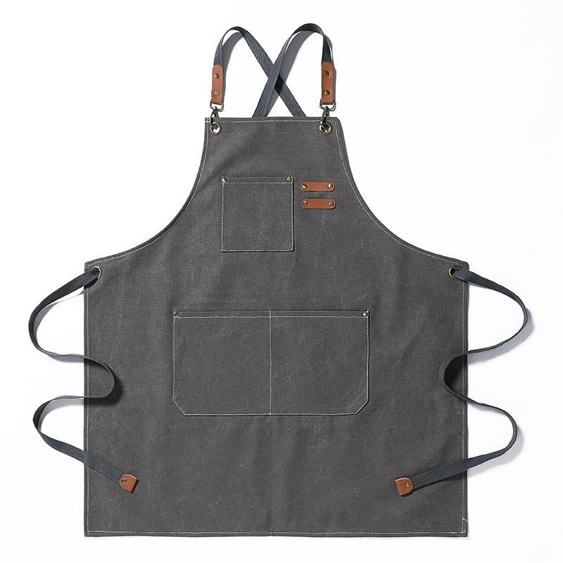 Thickened Canvas Jean Apron Household Barista Kitchen Restaurant - Asmota