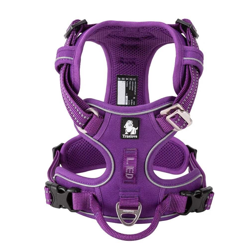 TRUE LOVE Pet Harness No Pull Nylon Reflective Dog Harness Adjustable Comfortable Control Step - in Brilliant Truelove TLH5654 - Asmota
