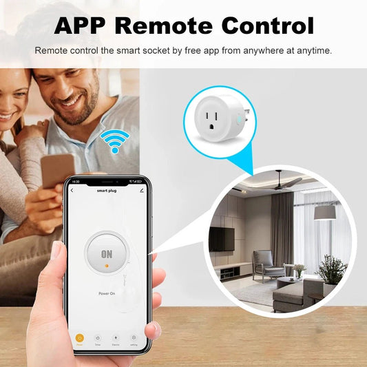 Tuya Smart Plug WiFi Socket 20A with Power Monitoring US Canada Mexico Peru Japan Timing Voice Control Support Alexa Google Home - Asmota