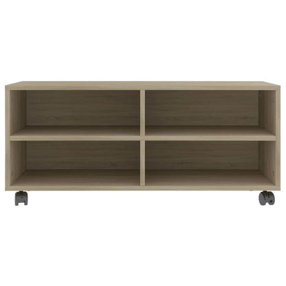 TV Cabinet with Castors Sonoma Oak 35.4"x13.8"x13.8" Chipboard - Asmota