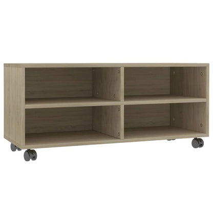 TV Cabinet with Castors Sonoma Oak 35.4"x13.8"x13.8" Chipboard - Asmota