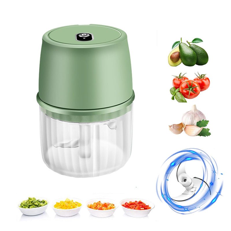 USB Rechargeable Electric Garlic Press Portable Wireless Food Chopper Mini Complementary Food Mixer Kitchen Gadgets - Asmota