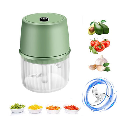 USB Rechargeable Electric Garlic Press Portable Wireless Food Chopper Mini Complementary Food Mixer Kitchen Gadgets - Asmota
