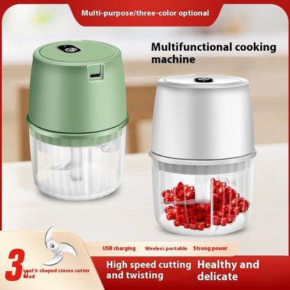 USB Rechargeable Electric Garlic Press Portable Wireless Food Chopper Mini Complementary Food Mixer Kitchen Gadgets - Asmota