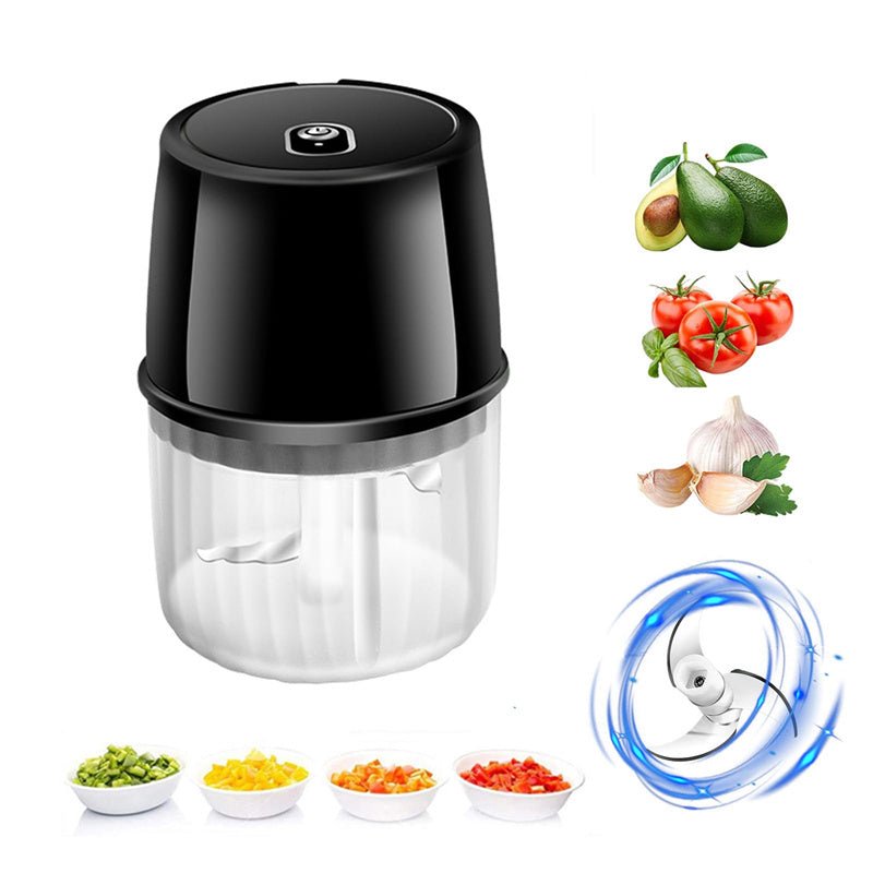 USB Rechargeable Electric Garlic Press Portable Wireless Food Chopper Mini Complementary Food Mixer Kitchen Gadgets - Asmota