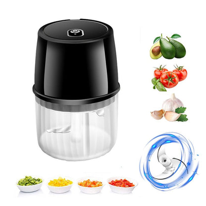 USB Rechargeable Electric Garlic Press Portable Wireless Food Chopper Mini Complementary Food Mixer Kitchen Gadgets - Asmota
