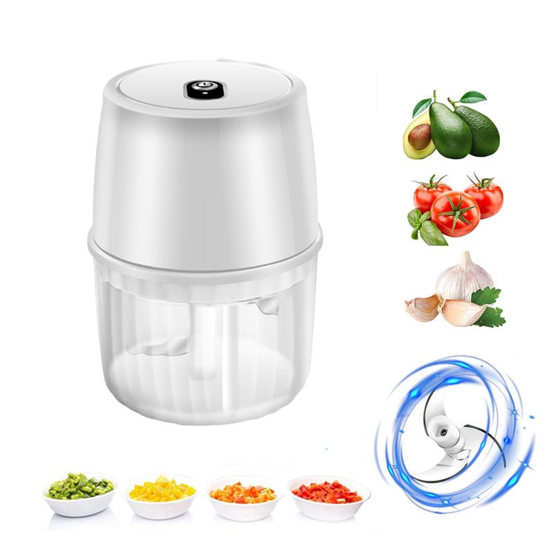 USB Rechargeable Electric Garlic Press Portable Wireless Food Chopper Mini Complementary Food Mixer Kitchen Gadgets - Asmota