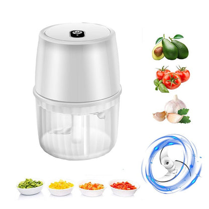 USB Rechargeable Electric Garlic Press Portable Wireless Food Chopper Mini Complementary Food Mixer Kitchen Gadgets - Asmota