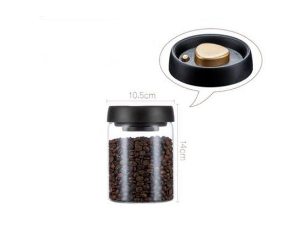 Vacuum Sealed Jug Set Black Coffee Beans Glass Airtight Canister Kitchen Food Grains Candy Keep Good Storage Jar Set Kitchen Gadgets - Asmota