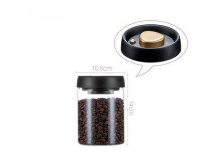 Vacuum Sealed Jug Set Black Coffee Beans Glass Airtight Canister Kitchen Food Grains Candy Keep Good Storage Jar Set Kitchen Gadgets - Asmota